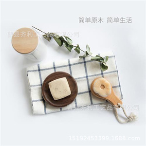 Jabonera de Madera Rectangular, Jabonera de Madera Maciza para Baño, Diseño Rústico - Product Image 3