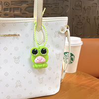 Porte-clés pendentif grenouille de dessin animé en plastique, breloque animale personnalisable avec logo, en caoutchouc souple, étanche, pour sac, cadeau fantaisie, vente en gros