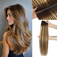 Extensions papillon à micro-perles, mèches balayage, postiche invisible double face superposé