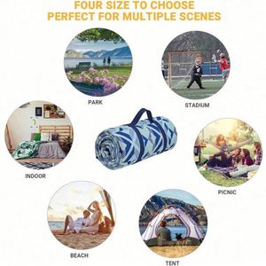 Custom Printed Acrylic Recyclable Large Waterproof All Season Hiking Picnic <b>Blanket</b> Mat - Product Image 6