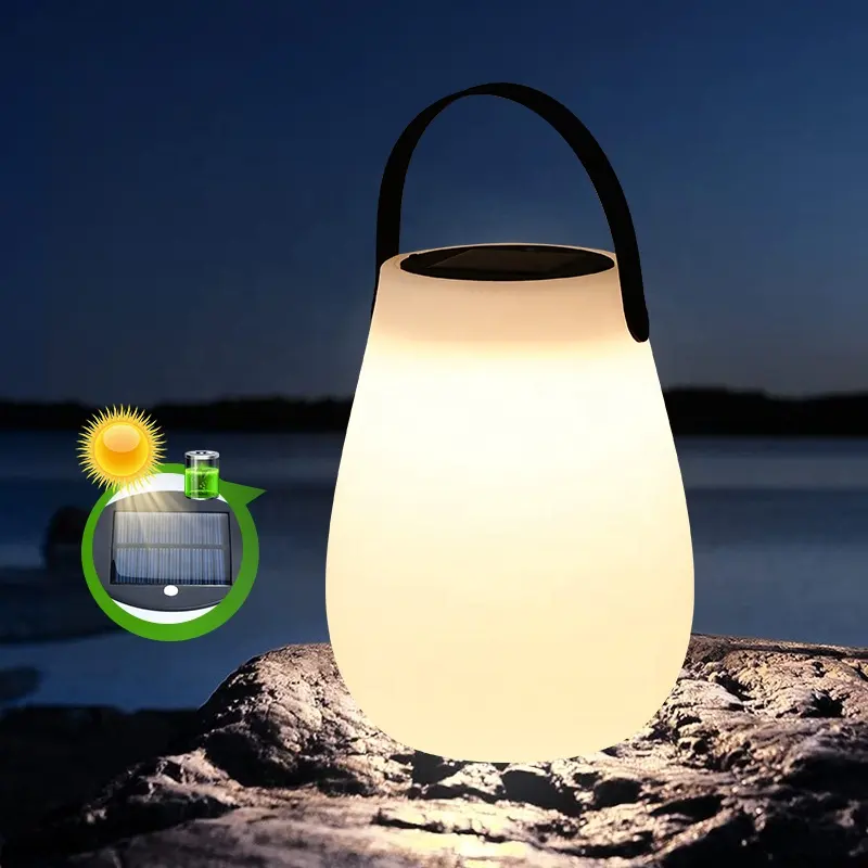 Multipurpose New Solar Power Rechargeable Camping Tent Light Outdoor IP65 Waterproof Portable PE Plastic LED Lanterns and Lamps