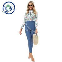 Maillot de bain musulman modeste 3 pièces à manches longues style tropical, burkini, maillot de bain personnalisé pour femme, service d'échantillons, directement de l'usine
