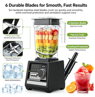 Blender électrique pour glace pilée, smoothies, boissons glacées et fruits, 1800W, capacité de 68 oz, 5+ vitesses et minuterie intégrée
