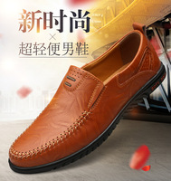 Chaussures décontractées confortables en cuir de vachette pour hommes, avec doublure en maille respirante, grande taille, style classique pour l'été