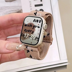 Bracelet en nylon à imprimé floral blanc <span class=keywords><strong>pour</strong></span> <span class=keywords><strong>Apple</strong></span> <span class=keywords><strong>Watch</strong></span> 11 38 40 41 42 44 45 49 mm, bracelet de montre réglable - Product Image 4