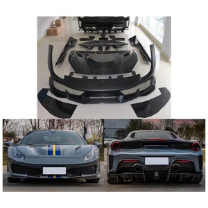 Kit de Carrocería de Fibra de Carbono Pista Wet para Modificación de Automóviles, Alerón Delantero y Trasero, Apto para Ferrari 2015-2019 488 - Product Image 1