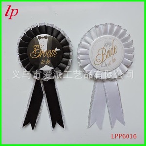 Insignia de despedida de soltera Love Party, blanca, redonda, impresa en serigrafía, accesorio para despedida de soltera LPP6014 - Product Image 3