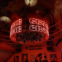 Expédition rapide, enseigne lumineuse néon à arc de 360 degrés, lettre ronde suspendue au plafond, logo néon lumineux pour la décoration de club de jeux, enseigne néon LED, logo personnalisé