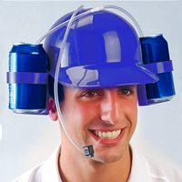 Casque à boire avec paille, support de canette réglable pour bière et soda, gadget amusant pour fêtes
