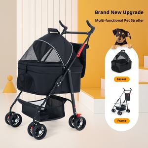 सर्वश्रेष्ठ वाटरप्रूफ समायोज्य आरामदायक 4-पहिया पालतू कुत्ते के लिए फोल्डेबल हल्के निर्माण भंडारण टोकरी - Product Image 2