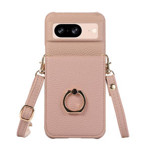 Bolso de mano tipo bandolera de cuero PU para mujer, diseño de funda para teléfono con cordón, espejo de maquillaje, correa para teléfono, funda para <span class=keywords><strong>Google</strong></span> <span class=keywords><strong>Pixel</strong></span> 10 Pro - Product Image 3