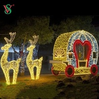Noël blanc de décoration extérieure commerciale de rue de jardin a mené la lumière de chariot de cheval