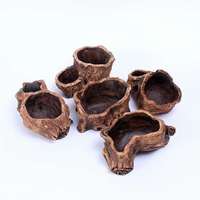 Pot Tanaman Kayu Buatan, Patung Pot Bunga Kaktus Rustic, Pot Tanaman Dekoratif Bentuk Batang Pohon, Pot Tanaman Sukulen untuk Meja
