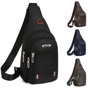 Bolso de <span class=keywords><strong>pecho</strong></span> impermeable con conector para auriculares, bolso de <span class=keywords><strong>hombro</strong></span> ligero para teléfono móvil para hombre, bolso bandolera de <span class=keywords><strong>pecho</strong></span>. - Product Image 1