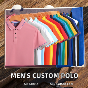 Chemises pour hommes de haute qualité, brodées, respirantes, en coton et soie tricoté, personnalisées - Product Image 2