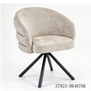 Fauteuil de salon moderne en velours avec pieds en métal, dossier solide et design pivotant 37823-DK4078K - Product Image 1