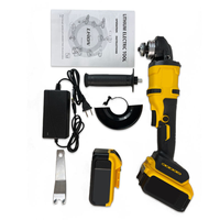 Meuleuse d'angle sans fil industrielle à interrupteur coulissant, moteur sans balais haute vitesse, batterie lithium rechargeable, acier inoxydable, 11000 tr/min
