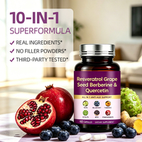 Capsules de Resvératrol, Pépins de Raisin, Berbérine et Quercétine – Complexe Antioxydant pour l'Éclat de la Peau, des Cheveux et des Ongles – Formule Beauté – Complément Alimentaire