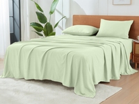 Ensemble de draps 4 pièces 10"-16" avec sangles d'angle non élastiques en fibre de bambou ultra doux, qualité hôtelière, respirant, haute qualité