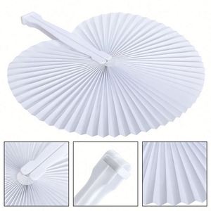 Abanicos de Papel Plegables en Forma de Corazón Blancos, Abanicos de Mano de Plástico para Pintar, para Decoración de Fiestas de Cumpleaños, Bodas y Festivales - Product Image 4