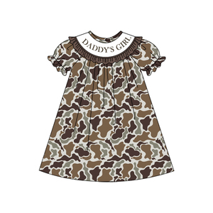 Custom Daddy's Girl Boys Camouflage Print Cotton Spandex <b>Kids</b> Shorts Outfits Ruffles Dress Baby <b>Bubble</b> Romper Sibling Matches - Product Image 3