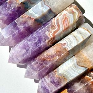 Vente en gros de tours de pierres de guérison en améthyste et <span class=keywords><strong>agate</strong></span>, pointes de cristal polies de haute qualité pour la décoration - Product Image 4