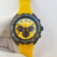 Montre pour homme Thai Teg AG Luxury F1 Series Quartz, chronographe à six aiguilles, affichage à aiguilles, boîtier en acrylique 44 mm, bracelet en caoutchouc coloré, 30 m