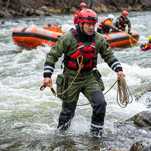 Traje <span class=keywords><strong>de</strong></span> Rescate Personalizado OEM/ODM, Ligero, Impermeable, Trilaminado, Reforzado con Kevlar en las Rodillas, Sellos SI-TECH, Logotipo Frontal Completo - Product Image 4