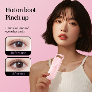 Recourbe-cils chauffant miniature portable à marque privée, rechargeable par USB, chauffage intelligent, outil de maquillage électrique, pince en plastique - Product Image 2