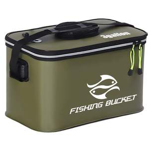 Seau à poisson pliable pliable conteneur de poisson vivant multi-fonctionnel leurres vivants seau extérieur EVA boîte de pêche 12L 3 gallons - Product Image 2