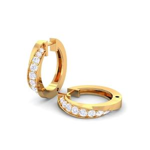 <b>Small</b> Diamond <b>Hoop</b> <b>Earrings</b> for Everyday Wear - Product Image 2