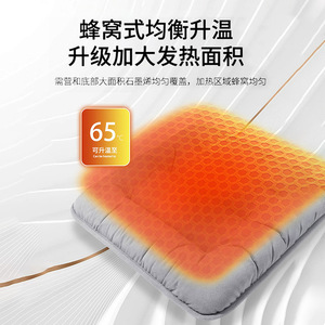 Coussin de siège chauffant universel USB, en peluche, pour l'hiver, pour voiture et bureau, coussin doux - Product Image 2