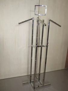 Giá trưng bày quần áo 4 chiều mạ crôm có thể điều chỉnh chiều cao di động cho cửa hàng bán lẻ bền sử dụng Giá trưng bày sàn được đánh bóng - Product Image 4