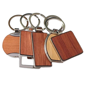 Thăng hoa trống số lượng lớn kinh doanh tùy chỉnh Keytag khắc Dây Móc Khóa Porte Clef personalisable Kim Loại Tùy chỉnh logo gỗ Keychain - Product Image 1