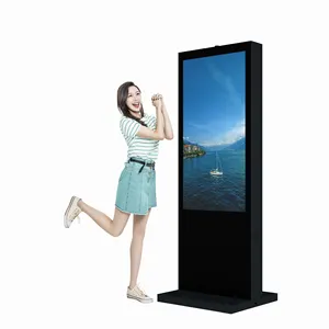 Kios Layar Sentuh Luar Ruangan Tahan Debu Digital Signage 32 49 55 65 Inci LCD Mesin Pemutar Iklan