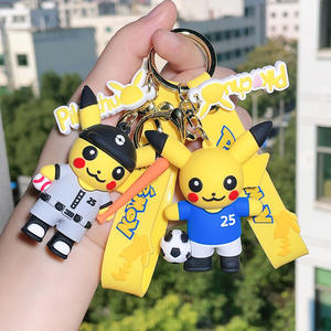13 moda Pikachu anahtarlıklar Pokemoned UV baskılı çevre dostu kauçuk figürler için özel Logo araba/okul çantası kolye - Product Image 4