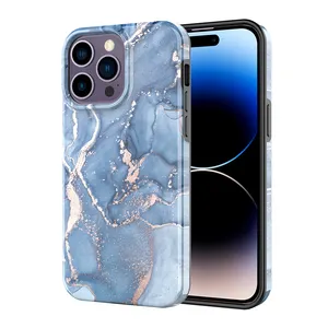 Funda de teléfono móvil IMD TPU con estampado de urdimbre completo de fábrica para iPhone 15 14 Pro Max