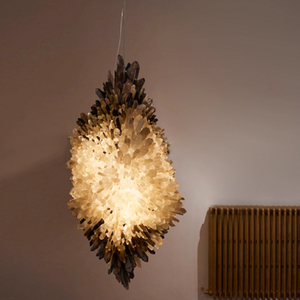 Lampadario in Cristallo Nero, Luci Pendenti in Gemme Afghane, Decorazione <span class=keywords><strong>per</strong></span> Ristoranti, Lampada a Sospensione Cordyceps Sinensis - Product Image 1