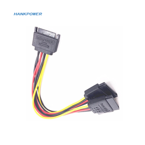 2合1 SATA公到2 SATA 15针母15针电源硬盘Y分离器连接器电缆 - Product Image 3