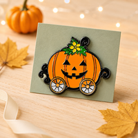 Vente en gros fabricant : Broche de revers en émail personnalisée, thème Citrouille Fantaisie, Roues de carrosse, Décoration florale, Halloween, Histoire d'illustrations, Cadeau pour collectionneur