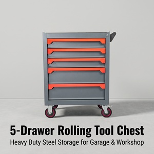 Garage Heavy-duty Steel Tool <b>Chest</b> Reinforced <b>Drawer</b> Structure Dual Security Lock Wear-resistant Wheels for Auto Service Work - Product Image 1