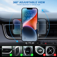 Support de téléphone de voiture universel à crochet métallique à 360 degrés avec support de ventilation d'air Utilisation du véhicule Support de téléphone portable Accessoires pour smartphone