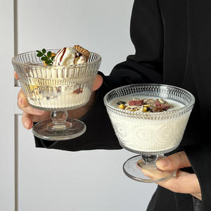 <span class=keywords><strong>Bol</strong></span> en Verre Rétro Minimaliste pour Usage Domestique, Idéal pour Yaourt, Flocons d'Avoine, Petit-Déjeuner, Dessert, Milkshake, Boissons de Restaurant et Fêtes - Product Image 4