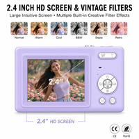 Kamera Vlogging Digital Murah Q12 CCD Layar IPS 2.4 Inci 1080P Zoom 16X Tahan Air Baterai Isi Ulang 96MP Autofokus untuk Anak Laki-laki