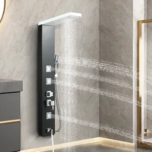 Hohe Qualität in schwarz Quadratisches Badezimmer Bad & Dusche Smart Edelstahl Smart Show Panel