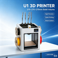 Imprimante 3D Snapmaker U1, volume d'impression de 270 x 270 x 270 mm, haute précision, imprimante FDM de bureau, WiFi, contrôle tactile, nivellement automatique