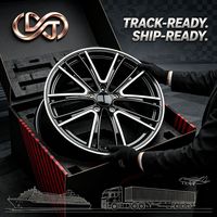 Rueda Forjada de Estilo OE con Diseño en V, Acabado Negro Brillante, Llanta de Repuesto para Auto, Alta Capacidad de Carga, Venta al Por Mayor para Exportación
