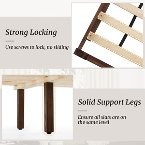 Fournisseur d'usine Cadre de <span class=keywords><strong>lit</strong></span> plateforme en bois taille Queen avec tête de <span class=keywords><strong>lit</strong></span> Espace de rangement gratuit Pas besoin de sommier tapissier - Product Image 4