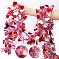 Guirlande de fleurs rouges en plastique pour la Saint-Valentin, décoration de chambre de mariage, fête, écologique, légère, durable, pour intérieur