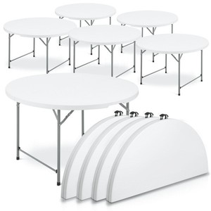 Ensembles de tables, mobilier d'extérieur, hôtel, restaurant, location de <span class=keywords><strong>mariage</strong></span>, table ronde pliante en plastique avec pieds de table en métal - Product Image 6
